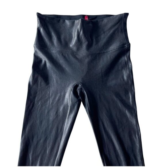 Spanx SPANXshape Women’s Sz M Faux Leather Black Pull On Leggings - Picture 3 of 9